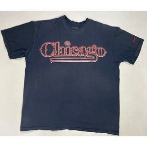 VINTAGE Nike Chicago Graphic T-shirt Men XXL Black Short Sleeve